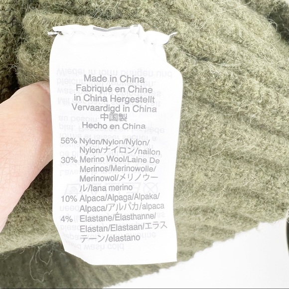 ✅ J. CREW POINT SUR MERINO WOOL MOCK NECK GREEN SWEATER X-SMALL - Picture 4 of 5